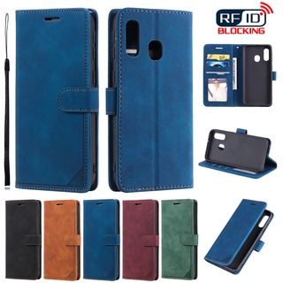 For Samsung Galaxy A70 A70S A50 A50S A40 A30S A30 A20 A10 M10 A7 A8 A6 J8 J6 2018 A750 With RFID Blocking Leather Wallet Credit Card Holder Flip Phone Case  Cover