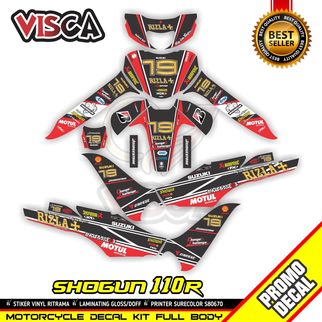 Shogun 110 R Full Body Decal Shogun 110 R Full Body Striping Shogun 110 R Full Body Rizla สติกเกอร์