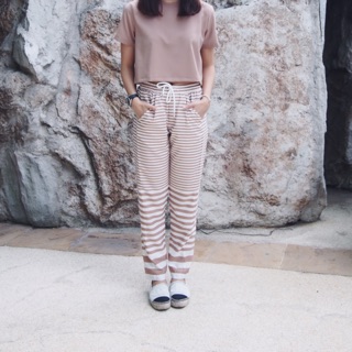 BEIGE STRIPES trousers