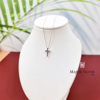 สร้อยคอเงินแท้92.5% จี้ไม้กางเขน14มิล น่ารักมาก เหมาะกับสาวๆ…