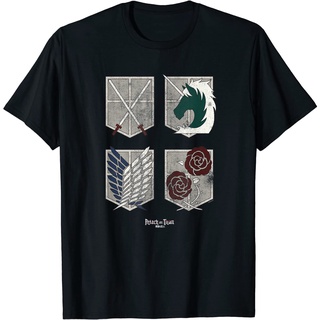 เสื้อยืดผ้าฝ้ายพรีเมี่ยม เสื้อยืด พิมพ์ลาย Attack on Titan ขนาดใหญ่ สําหรับผู้ใหญ่