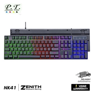 Nubwo Zenith NK41 คีย์บอร์ดยางเกมมิ่ง แป้นไทย/อังกฤษ USB 2.0 ไฟชัด ของแท้ ประกัน 1 ปี