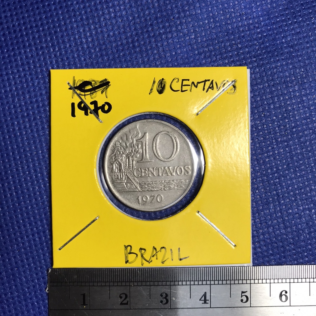 Special Lot No.60282 ปี1970 บราซิล 10 CENTAVOS เหรียญสะสม เหรียญต่างประเทศ เหรียญเก่า หายาก ราคาถูก