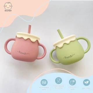 BAMBii แก้วหัดดูด 2in1 (มี 2 ฝา แก้วดื่มน้ำ และ ถ้วยใส่อาหารว่าง)