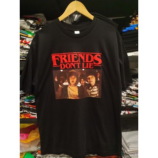 เสื้อยืดคอกลมเสื้อยืด Stranger Things Friend Dont Lie T-shirtS-4XL