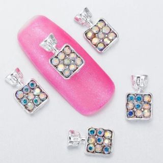 (10 ชิ้น/แพ็ค) Nail art 3D ตกแต่งเล็บ ขวดน้ำหอมสีเงิน