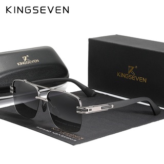 Kingseven แว่นตากันแดด เลนส์โพลาไรซ์ ไล่โทนสี กรอบกึ่งไม่มีขอบ ดีไซน์หรูหรา สําหรับผู้หญิง