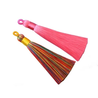 9 ซม.DIY รถตกแต่งบ้านโพลีเอสเตอร์ผ้าไหมพู่ผ้าฝ้าย Tassels Trim สําหรับเย็บผ้าม่านอุปกรณ์เสริม