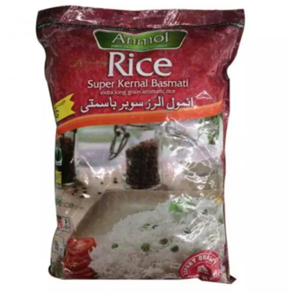 Anmol Basmati Rice Super Extra Long Grain 1kg.ข้าวบาสมาติ ตราอันมล อาหารแห้ง เครื่องครัว ปรุงอาหาร