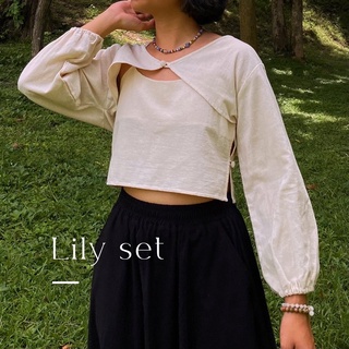 Lily Set เซตสายเดี่ยวเสื้อคลุมผ้าฝ้าย