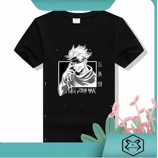 เสื้อยืดลําลอง ผ้าฝ้าย แขนสั้น คอกลม พิมพ์ลายมังงะ Satoru Gojo Jujutsu Kaisen สไตล์ญี่ปุ่น สําหรับผู้ชาย