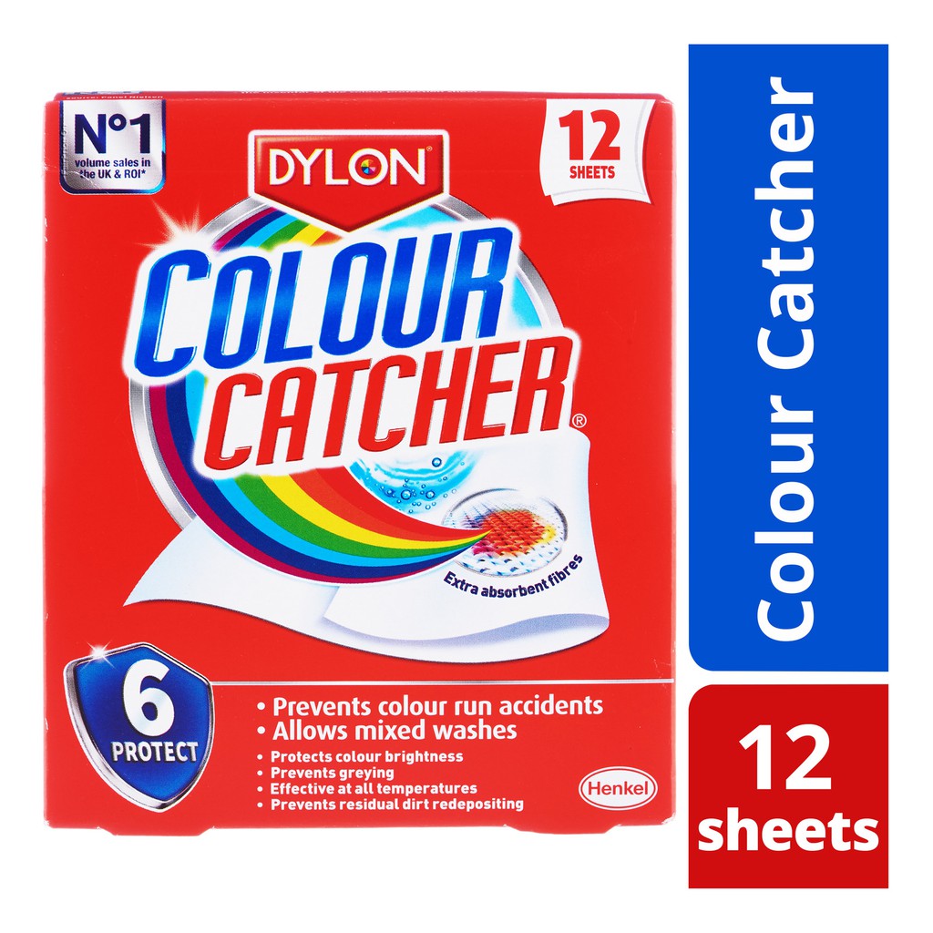 Dylon Colour catcher 12 แผ่นต่อกล่อง แผ่นดูดสีกันสีตก สินค้าคุณภาพ นำเข้าจากอังกฤษ หมดปัญหาซักผ้าขาว