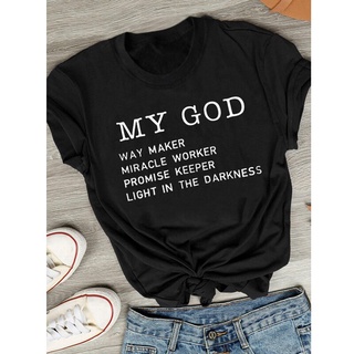 [COD]เสื้อยืด พิมพ์ลายคําคม My God Way Maker Christian สําหรับผู้หญิง