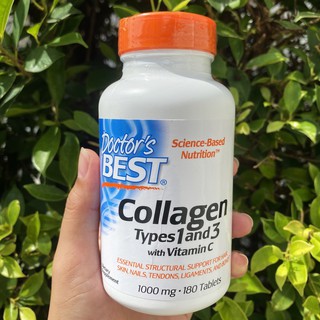 Collagen คอลลาเจนTypes 1 and 3 with VitaminC 1000mg 180Tablets (Doctors Best)