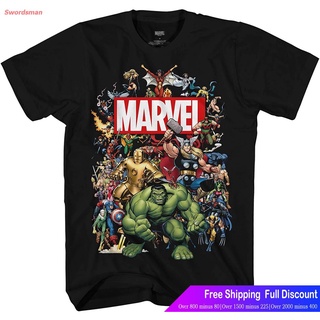 เสื้อยืดผ้าฝ้ายพิมพ์ลายSwordsman Marvelเสื้อยืดแขนสั้น Marvel Clic Avengers Hulk Thor Iron Man Mens T-Shirt Marvel Popul