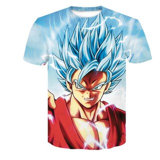 ฤดูร้อนแขนสั้นชายเจ็ดดราก้อนบอลโงกุนสร้างสรรค์ใหม่ 3D พิมพ์เสื้อยืดแขนสั้นสี