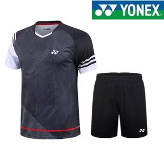 Yonex ชุดกีฬาแบดมินตัน แขนสั้น ระบายอากาศ แบบแห้งเร็ว สไตล์เกาหลีใต้ สําหรับผู้ชาย และผู้หญิง