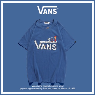 Vans Wanz ใหม่ Hot Look เสื้อยืดลําลองสําหรับผู้ชายผู้หญิงผ้าฝ้ายแขนสั้นเหมาะกับการวิ่งเรียบง่าย