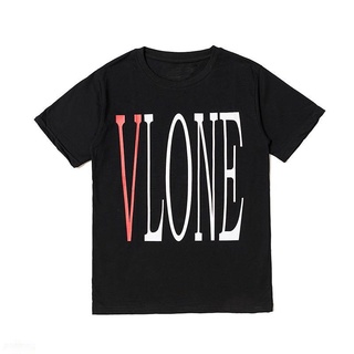 ❍Vlone เสื้อยืดลําลองสําหรับ Unisex ผ้าฝ้ายแขนสั้นคอวีขนาดพลัสไซส์ S-4XL