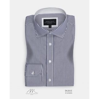 Monti: Navy Stripe Classic Spread: เสื้อเชิ้ตลายทางสีกรม