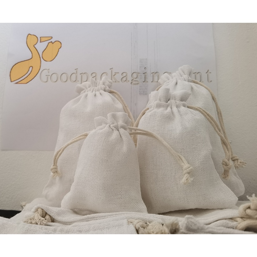 🍍🍍 PK 🍍🍍 (พร้อมส่ง) ถุงหูรูด ถุงผ้า ถุงผ้าดิบ ถุงใส่ของชำร่วย