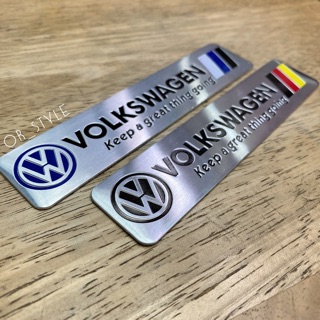 โลโก้ VOLKSWAGEN เพลทอลูมิเนียมบาง ขนาด 12x2.6cm