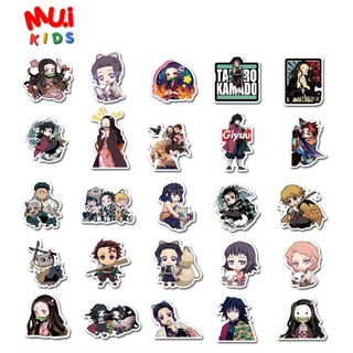 muikids (50 ชิ้น) สติ๊กเกอร์ติดมือถือ สติ๊กเกอร์แปะคอมพิวเตอร์ แปะได้ทุกที่ ชุดดาบพิฆาตอสูร Demon Slayer sticker