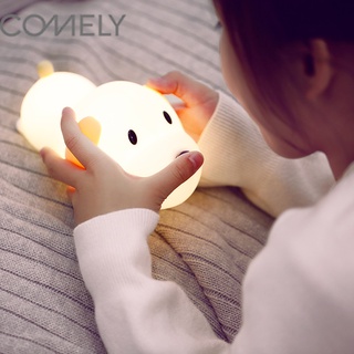 COMELY Creative หมองคล้ำเด็ก night light pat ซิลิโคนชาร์จ USB โคมไฟการ์ตูนของขวัญ smart home LED โคมไฟตั้งโต๊ะ