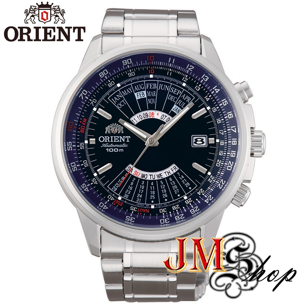 Orient Sports Mechanical Automatic นาฬิกาข้อมือผู้ชาย สายสแตนเลส รุ่น EU07008D (สีเงิน /หน้าปัดสีน้ำเงิน)