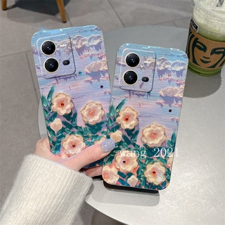 เคสโทรศัพท์ Latest Styles Phone Case VIVO V25 V25e V25 Pro 5G Y35 2022 เคส Casing Shiny Luxurious Rhinestone Flowers Protective Soft Case