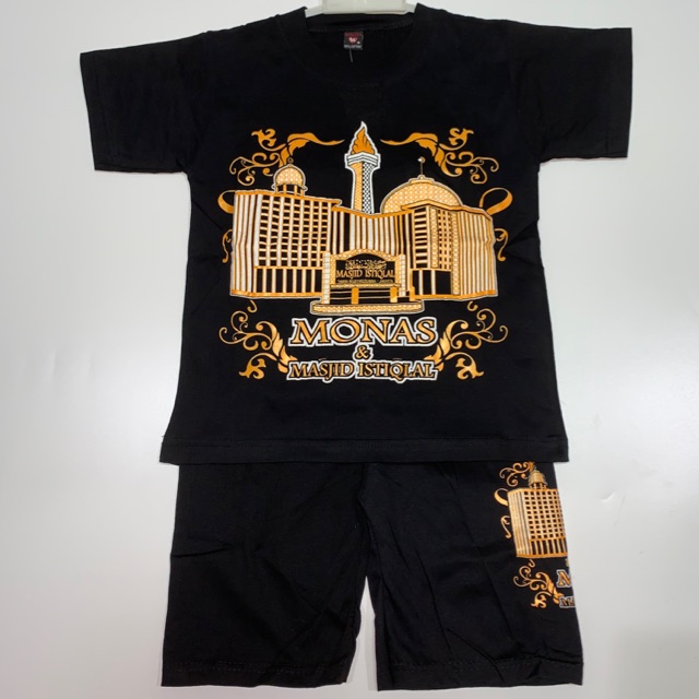 เสื้อยืด พิมพ์ลาย JAKARTA MONAS & Mosque ISTIQLAL A สําหรับเด็ก