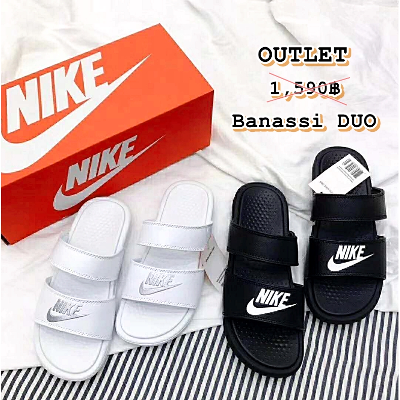 Lotสุดท้าย Saleขาดทุน "ส่งจากไทย" [Sz.36-40] NIKE 2Step [งานOutlet ไม่มีกล่อง] รองเท้าแตะสวม รุ่นBan