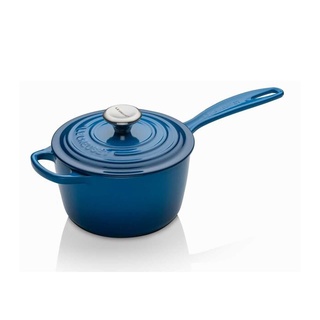 หม้อเหล็กหล่อทรงกลมมีด้ามจับ ขนาด 16CM สีน้ำเงิน SIGNATURE IRON HANDLE SAUCEPAN 16CM MARSEILLE