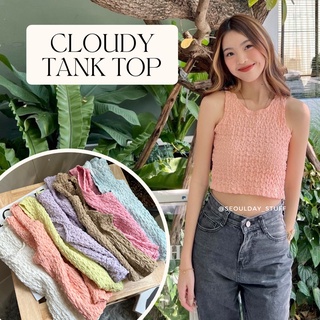 ◆seoulday_stuff◆Cloudy Tank Top เสื้อกล้ามครอป ผ้าอัดย่น น่ารักมากๆ หวานละมุนนี ต้อนรับควาสดใส ช่วงซัมเมอร์นี้เลย