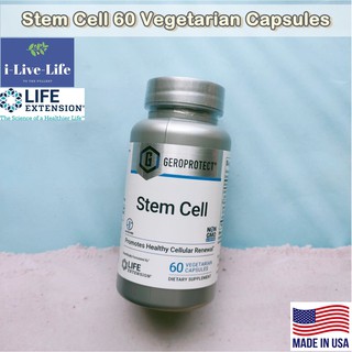 อาหารเสริม สเต็มเซลล์ สนับสนุนการสร้างเซลล์ใหม่ GEROPROTECT Stem Cell 60 Vegetarian Capsules - Life Extension