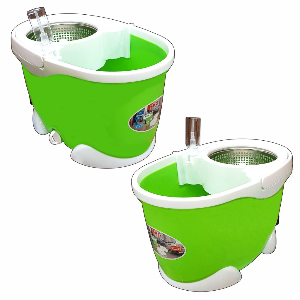 SKG ชุดถังปั่นไม้ม็อบ ถังสแตนเลส รุ่น SK-6625 (สีเขียว) รูปที่ 5