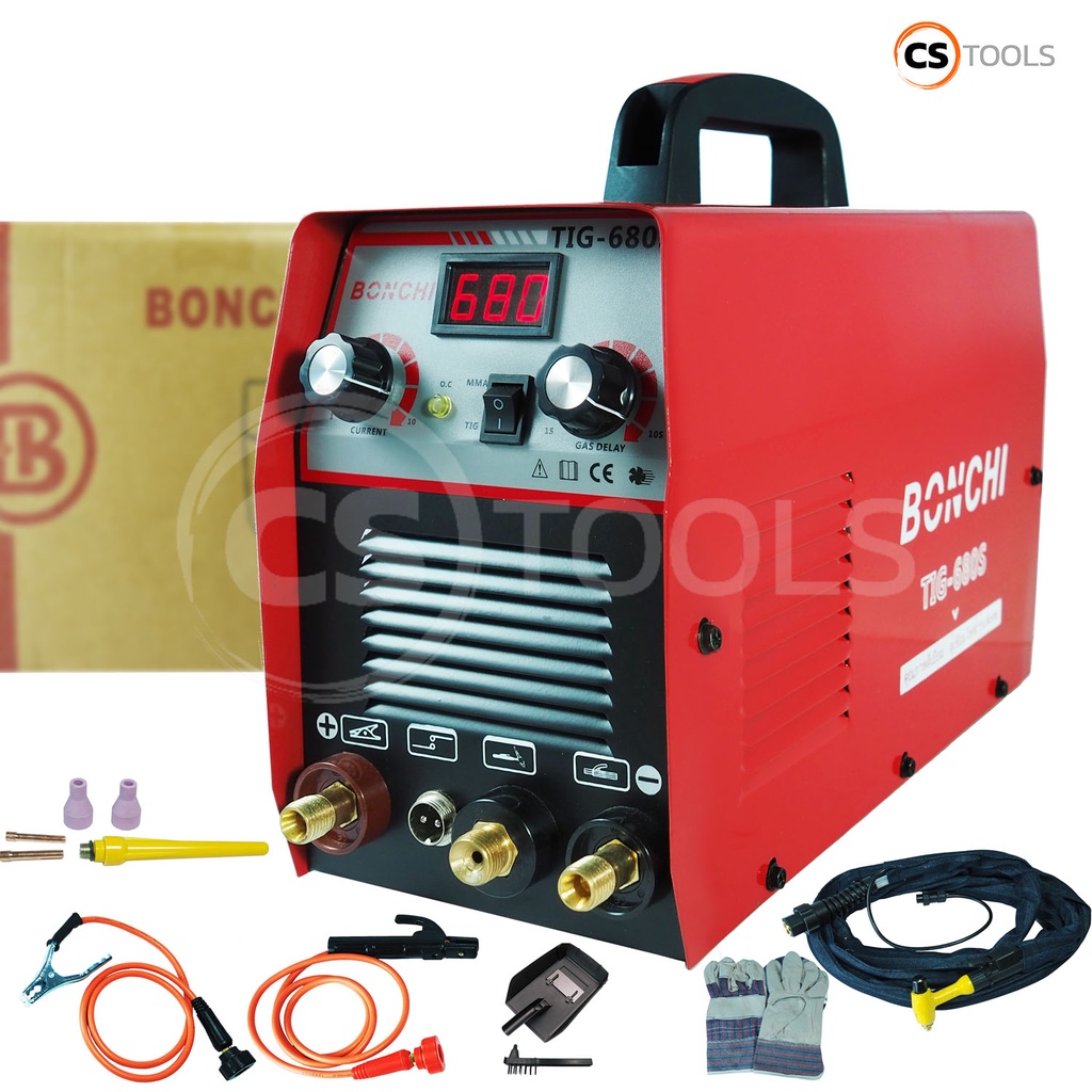 BONCHI ตู้เชื่อมไฟฟ้า เครื่องเชื่อม 2 ระบบ รุ่น TIG-680(เชื่อมไฟฟ้าและเชื่อมอาร์กอน) ตู้เชื่อมทิก(TI