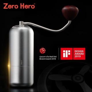 Zero Hero เครื่องบดกาแฟมือหมุน อลูมิเนียมอัลลอยด์ ที่บดกาแฟ ชุบไทเทเนียม ความเคลื่อนไหว 2 ถ้วย ที่บดเมล็ดกาแฟ