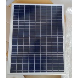 แผงโซล่าเซลล์ 12V 50W Polycrystalline พร้อมสายยาว 1 เมตร Solar Cell โซล่าเซลล์ แตกเปลี่ยนใหม่ ประกันไฟออก10ปี