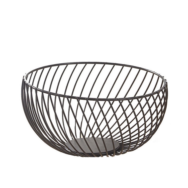 Nordic ins ตะกร้าผลไม้เหล็กผลไม้สร้างสรรค์ตะกร้าเก็บขนมขบเคี้ยวในครัวเรือนเดสก์ท็อปตะกร้าเก็บโลหะ Dh