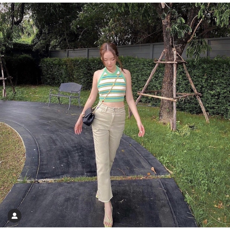 Wara_official •• curved classy straight in Latte กางเกงยีนส์เก็บทรงสวยเป๊ะ