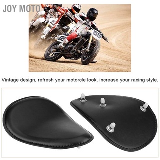 Joy Moto ที่นั่งรถจักรยานยนต์ หนังสีดํา 3 นิ้ว พร้อมสปริงยึด สําหรับ Chopper Bobber Custom