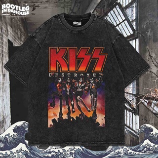 เสื้อยืด พิมพ์ลาย Kiss DESTROYER VINTAGE ขนาดใหญ่ สําหรับผู้ชาย | เสื้อยืด โอเวอร์ไซส์ | เสื้อยืด ขนาดใหญ่ | เสื้อยืด ซั