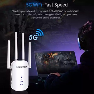 WiFi Extender Dual Band 1200Mbps Comfast CF-WR758ACสูงเสาอากาศไร้สาย2.4Gและ5.8G Router