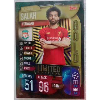 Match attax 19/20 Gold Silver Bronze ใบพิเศษ การ์ดทองมาใหม่ล่า Salah