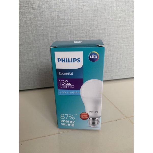 หลอดไฟLED bulb 13w E27 Philips Essential - daylight 6500k
