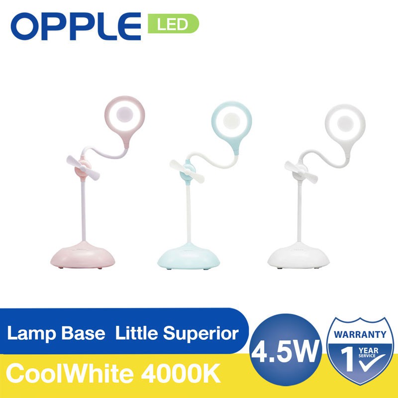 OPPLE โคมไฟตั้งโต๊ะถนอมสายตามีพัดลมในตัว 4.5W รุ่น little superior มีให้เลือก 3 สี