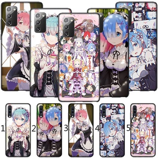 เคสโทรศัพท์มือถือแบบนิ่ม ลายอะนิเมะ re ZERO rem ram re MN152 สําหรับ Samsung Galaxy A11 A12 A22 A32 M21 M30s J4 Core A82 A9