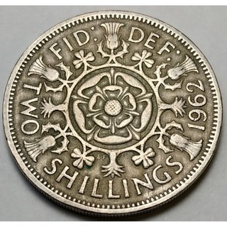 อังกฤษ (UK), ปี 1962, 2 Shillings, Queen Elizabeth II