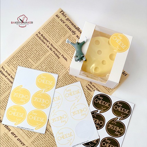 Say Cheese สติ๊กเกอร์ เซย์ชีส สี ขาว , ดำ , เหลือง แพ็คละ 30 ดวง